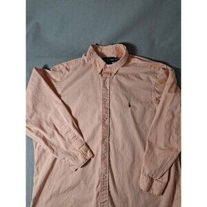 Ralph Lauren Pink Salmon Oxford Button Down Shirt OCBD Men's 18 35 Flesh Pony